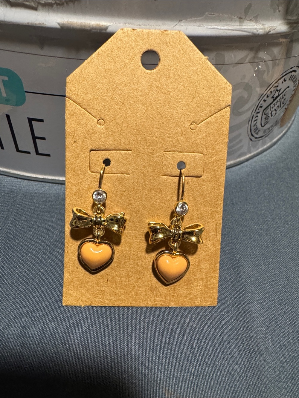Juicy Couture Gold Heart Charm Drop Earrings